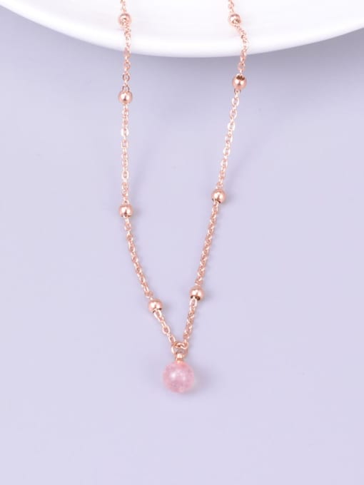 A TEEM Titanium Pink Strawberry Stone Necklace 2