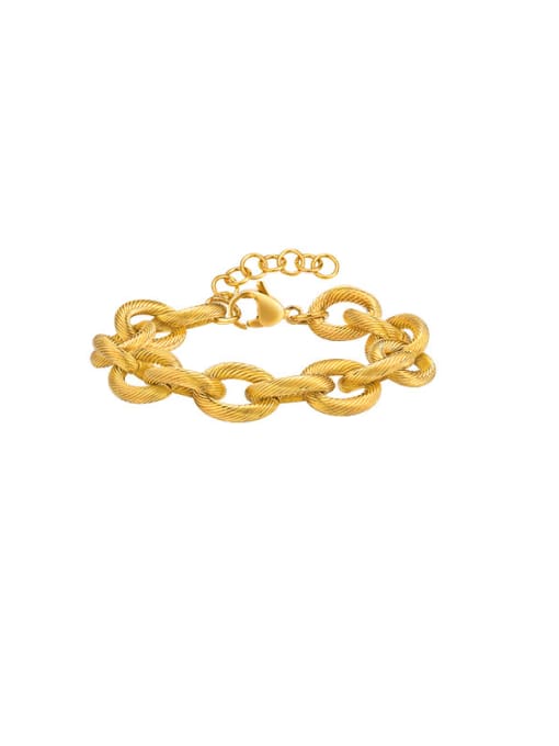 CONG Stainless steel Geometric Hip Hop Flower Round CrossChain Link Bracelet