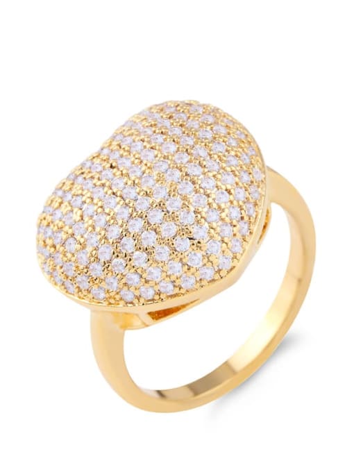 CC Brass Cubic Zirconia Heart Statement Cocktail Ring 0