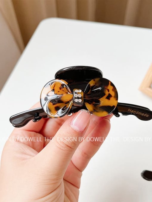 Coffee tortoiseshell bow Cellulose Acetate Trend Geometric Alloy Jaw Hair Claw