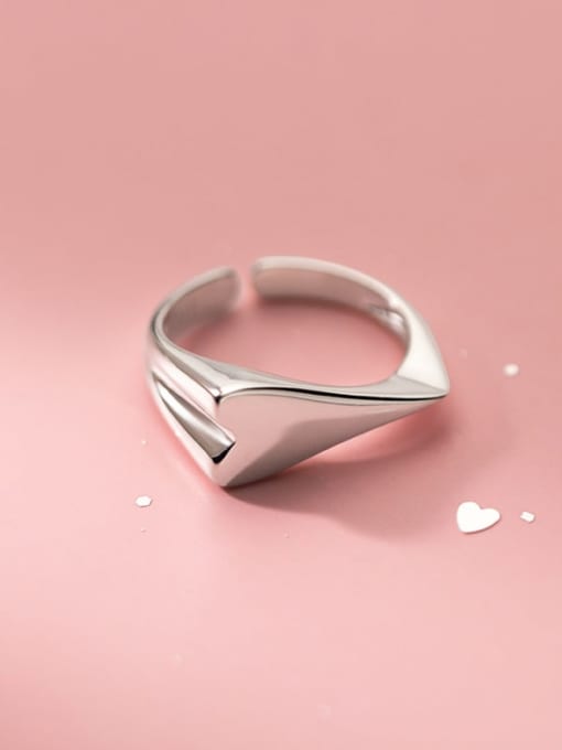 Rosh 925 Sterling Silver Smooth Heart Minimalist Band Ring 2
