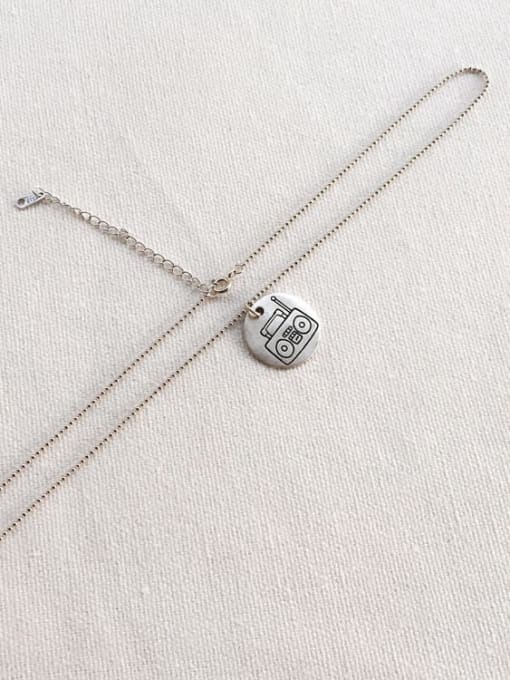 Boomer Cat 925 Sterling Silver Geometric radio Artisan Initials Necklace 2
