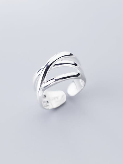 Rosh 925 Sterling Silver Irregular Minimalist Stackable Ring