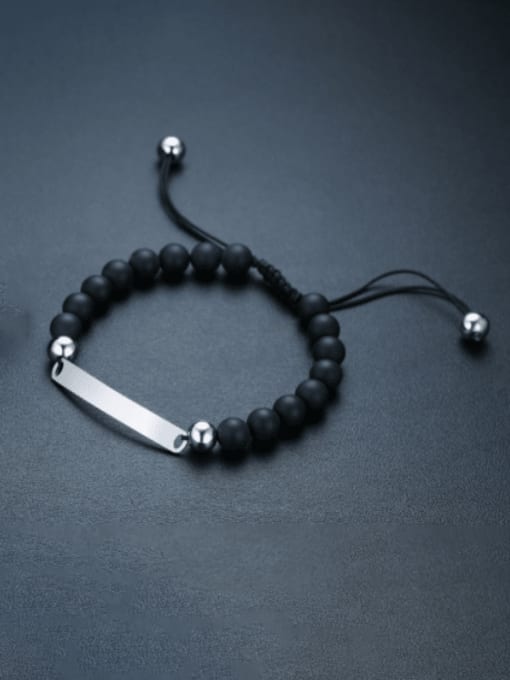 CONG Stainless steel Carnelian Geometric Hip Hop Adjustable Bracelet 3