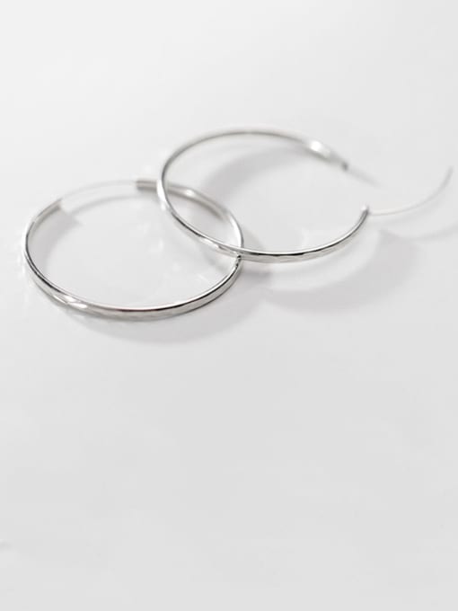 Rosh 925 sterling silver round minimalist hoop earring 1