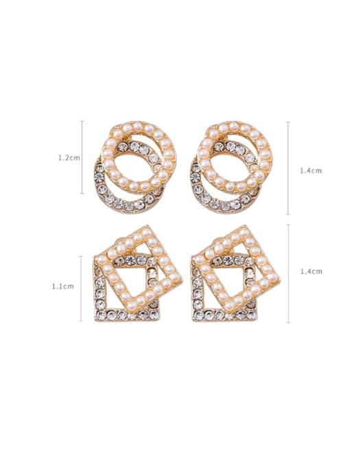 Girlhood Alloy With Imitation Gold Plated Simplistic Hollow Geometric Stud Earrings 1