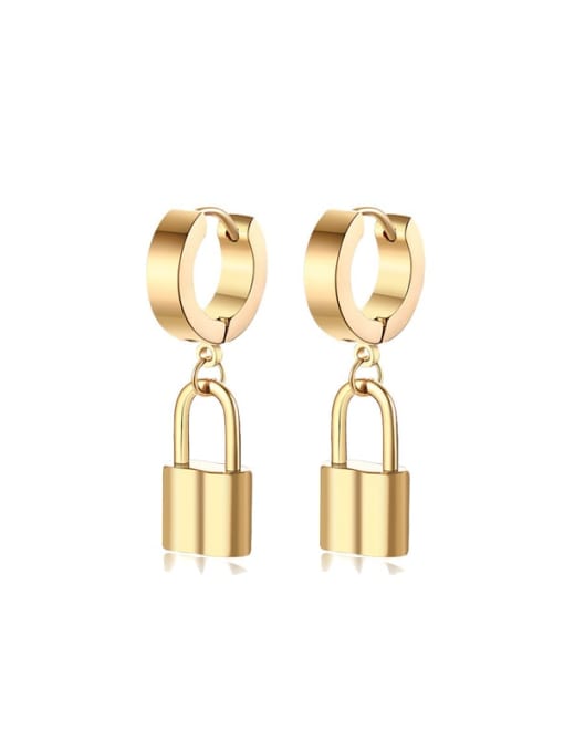 LI MUMU Brass Locket Minimalist Huggie Earring 1