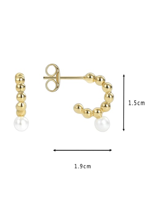 CHARME Brass Bead Geometric Minimalist Stud Earring 2