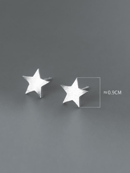 Rosh 925 Sterling Silver Five-Pointed Star Minimalist Stud Earring 4