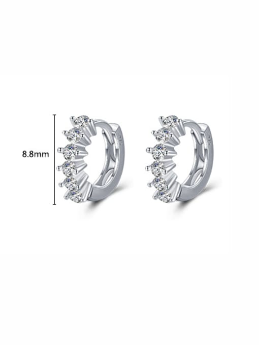 MODN 925 Sterling Silver Cubic Zirconia Geometric Minimalist Huggie Earring 2