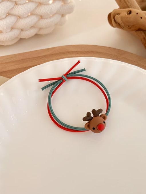 A Elk head Acrylic Minimalist Christmas Seris Multi Color Hair Rope