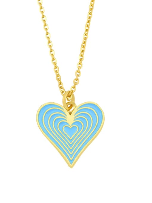 CC Brass Enamel Minimalist Heart  Pendnat Necklace 2