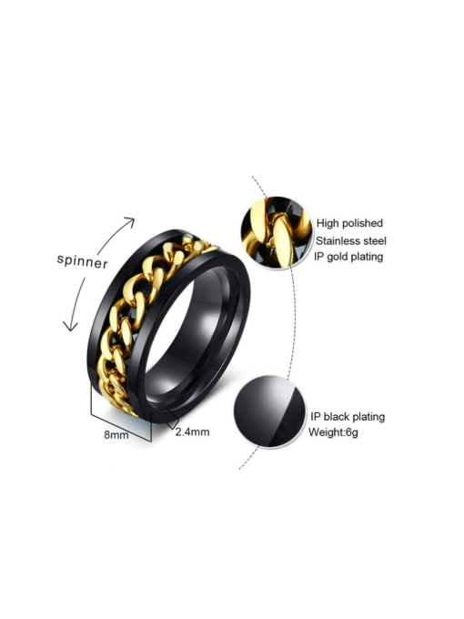 CONG Titanium Steel Geometric Chain Minimalist Band Ring 1