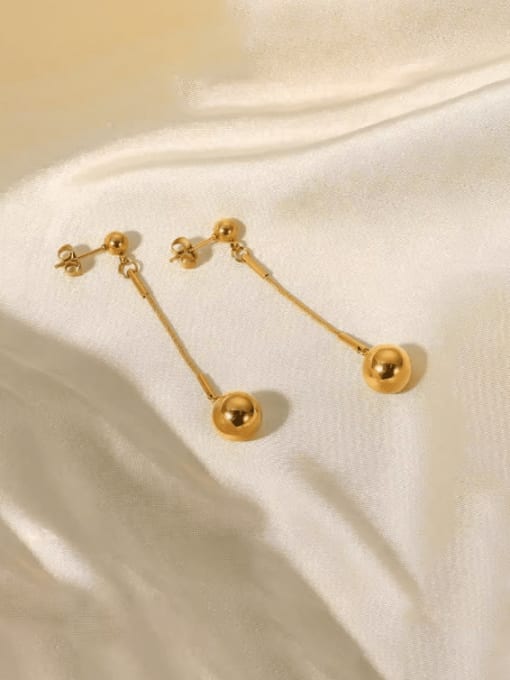18K gold Titanium Steel Tassel Minimalist Drop Earring