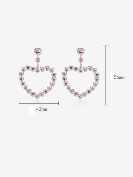 X&S Brass Cubic Zirconia Heart Minimalist Cluster Earring 1