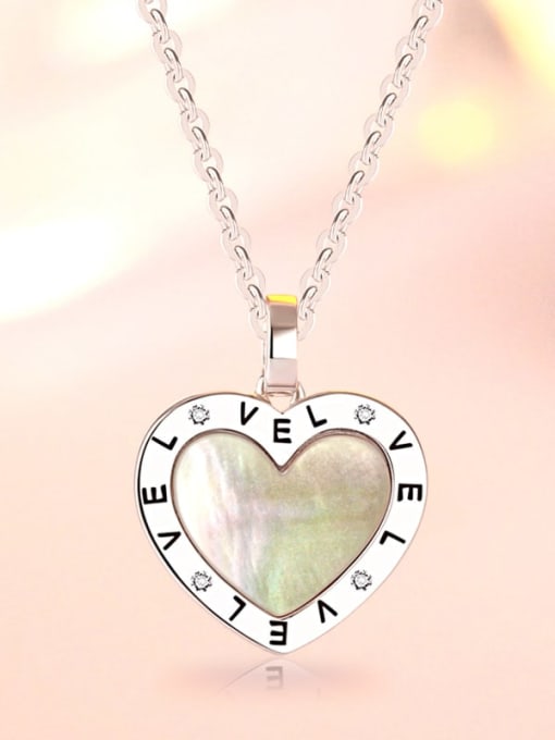 Dan 925 Sterling Silver Shell Heart Minimalist Necklace 1