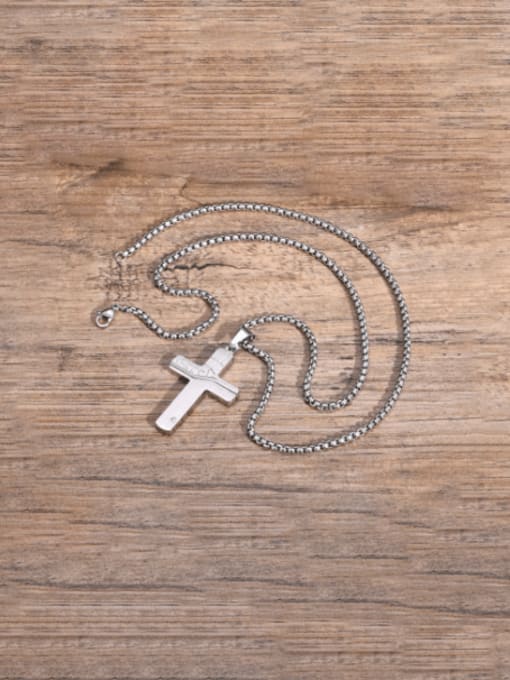 CONG Stainless steel Cross Hip Hop Regligious Necklace 2