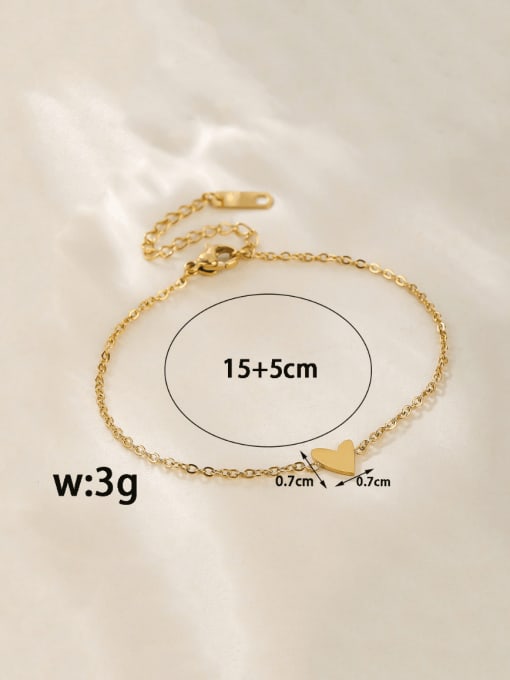 A TEEM Titanium Steel Heart Minimalist Link Bracelet 2