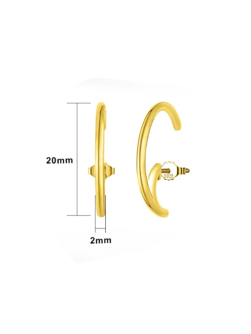 RINNTIN 925 Sterling Silver Irregular Minimalist Stud Earring 3