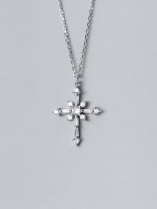 Rosh 925 Sterling Silver Cross Dainty Regligious Necklace 1