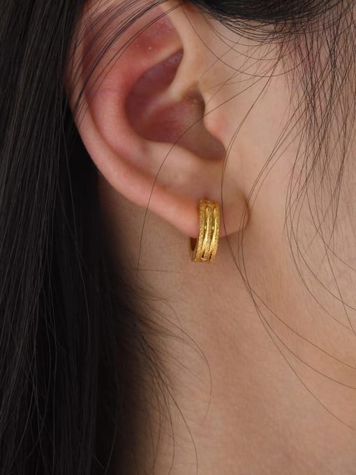 CONG Titanium Steel Geometric Hip Hop Huggie Earring 1