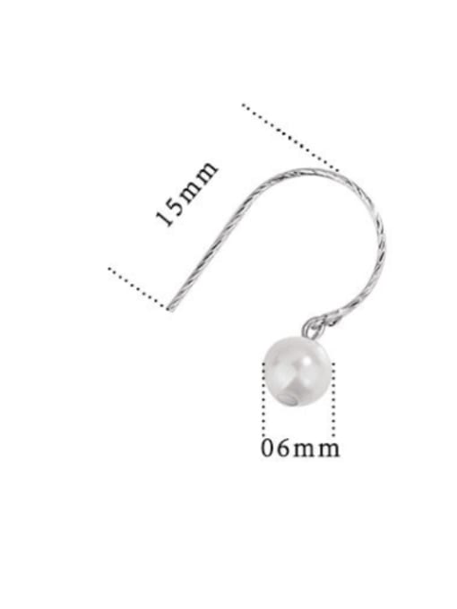 HAHN 925 Sterling Silver Imitation Pearl Geometric Minimalist Hook Earring 4