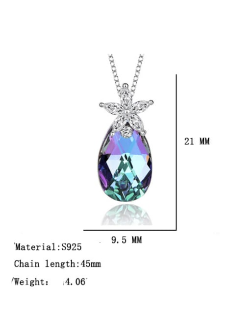 BC-Swarovski Elements 925 Sterling Silver Austrian Crystal Water Drop Classic Necklace 4