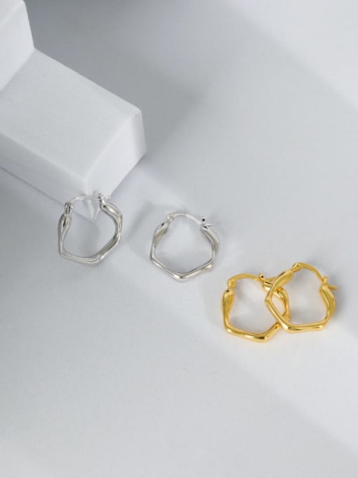 DAKA 925 Sterling Silver  Minimalist rregular geometric polygon earrings 1