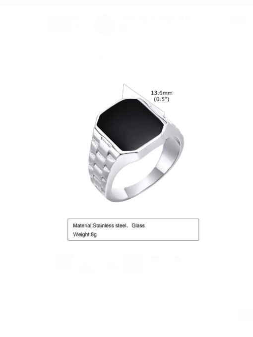 CONG Stainless steel Geometric Hip Hop Band Ring 3