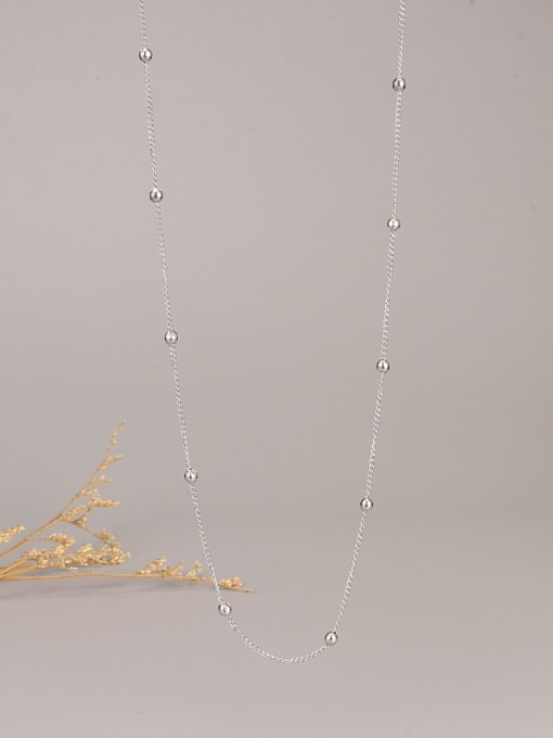 A TEEM Titanium Steel Bead Round Minimalist Necklace 3