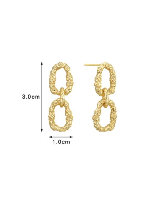 Gold lava patterned earrings Brass Geometric Minimalist Drop Earring