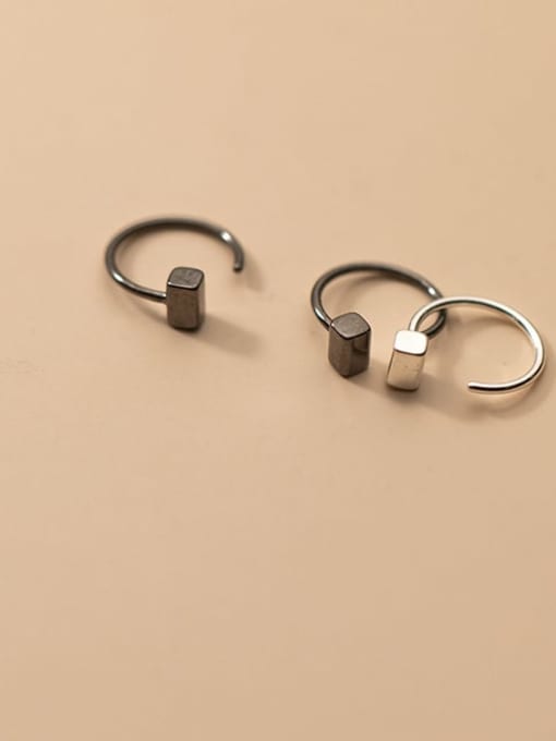 Rosh 925 Sterling Silver Geometric Minimalist Hook Earring 0