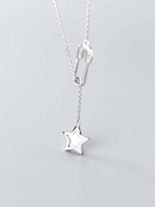 Rosh 925 Sterling Silver Shell Star Minimalist Lariat Necklace 2