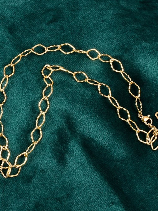 A TEEM Titanium hollow Geometric chain Minimalist Necklace 2
