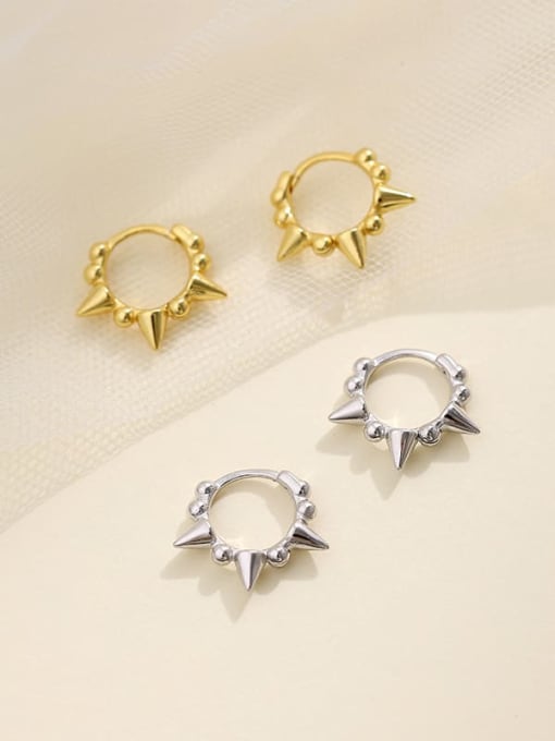 BeiFei Minimalism Silver 925 Sterling Silver Geometric Minimalist Huggie Earring