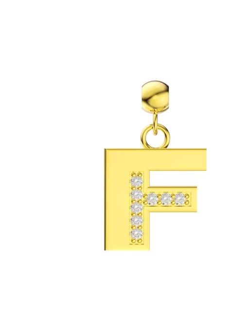 Single Letter F 925 Sterling Silver Cubic Zirconia Letter Minimalist Necklace