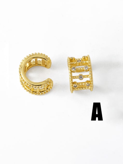 CC Brass Cubic Zirconia Bowknot Hip Hop Clip Earring 2