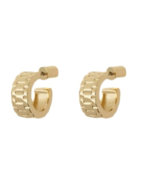 Small c-circle Brass Geometric Minimalist Huggie Earring