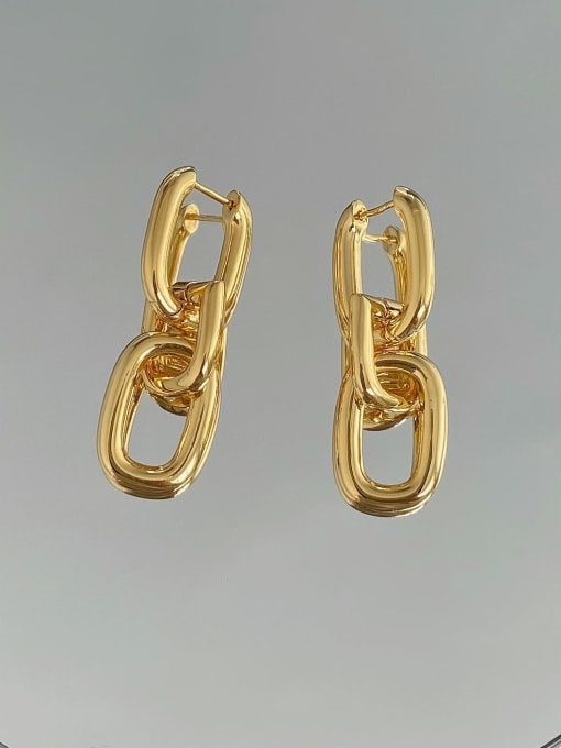 LI MUMU Brass Hollow Geometric Vintage Drop Earring 0