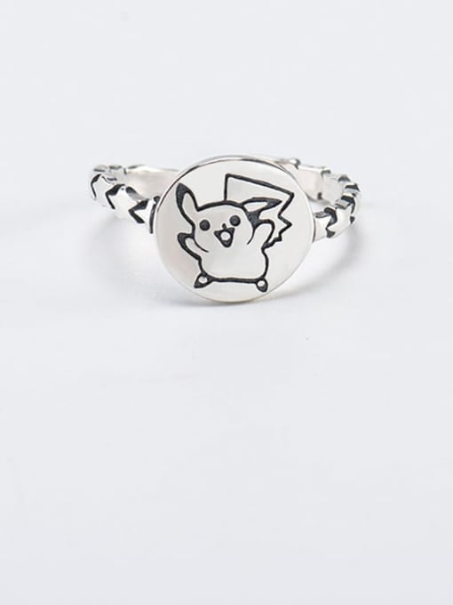 XBOX 925 Sterling Silver Pig Vintage Band Ring 0
