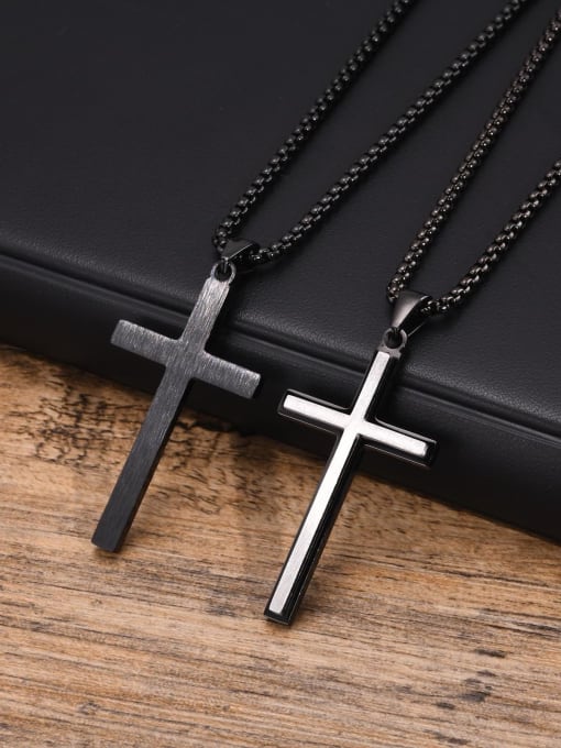 CONG Stainless steel Cross Hip Hop Regligious Necklace 0