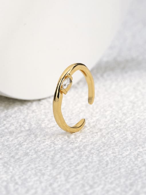 CHARME Brass Cubic Zirconia Irregular Minimalist Band Ring