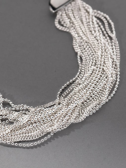 Rosh 925 Sterling Silver Beads Chain Minimalist Strand Bracelet 3