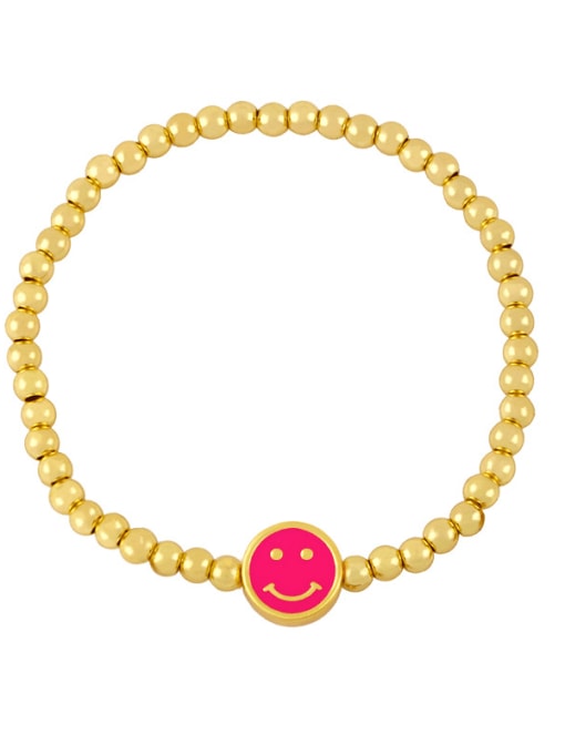 CC Brass Enamel Smiley Vintage Beaded Bracelet 4