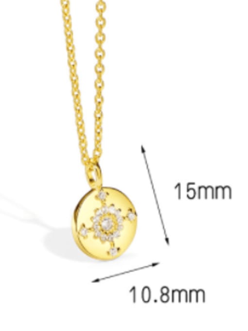CHARME Brass Rhinestone Geometric Minimalist Necklace 2