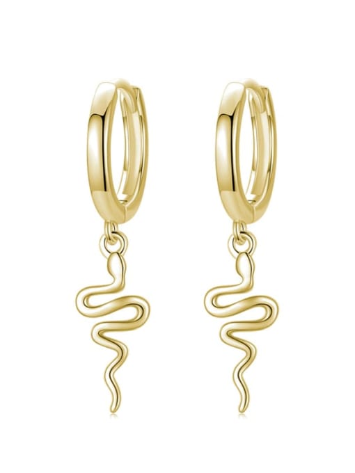 golden 925 Sterling Silver Snake Vintage Huggie Earring