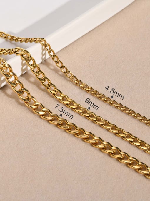 golden Titanium Steel Geometric Chain Hip Hop Necklace