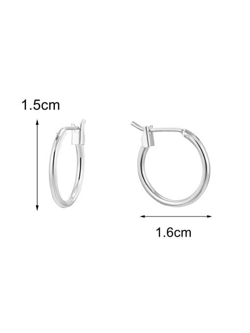 Steel  round earrings 16mm Brass Geometric Minimalist Hoop Earring
