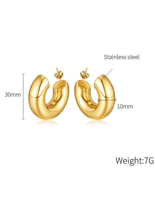 Open Sky Titanium Steel Geometric Minimalist Stud Earring 3
