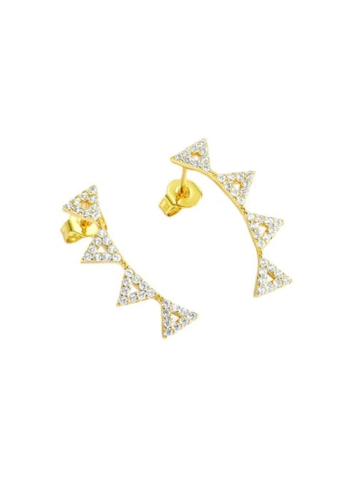 CHARME Brass Cubic Zirconia Triangle Minimalist Stud Earring